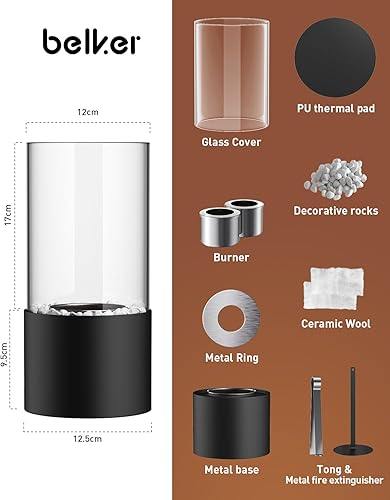 Maxonar Bioethanol Tischkamin Tischfeuer mit PU Pad Dekorative Steine Längere Brennzeit Tragbare Bio Ethanol Feuerstelle Kleiner Kamin für Indoor und Outdoor Balkon Terrasse Wohnung Garten Deko - Cheap-Us