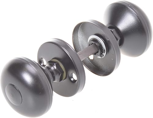 Aqbau Türknauf mit Rosette Rund Zweiteilig Weiß | Runder Türgriff für Innentüren und Außentüren Aluminium Pulverbeschichtet | Komplettes Set Türknöpfe inkl. Bolzen und Schrauben - Cheap-Us