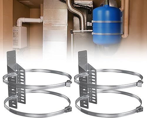 JUGGHOME Ausgleichsbehälter-Halterungen, Thermo-Ausdehnungsbehälter-Wandhalterung mit 2 Warmwasserbereitern, Edelstahlband für 3,5 - 1,8 l Tank, 2,3 kg Propangas-Tankhalter für Wohnmobile, 2 Sets - Cheap-Us