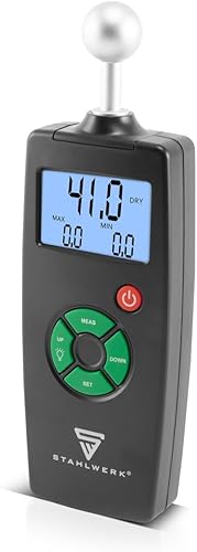 STAHLWERK FM-100 ST Profi Feuchtigkeitsmessgerät mit 40 mm Messtiefe und Kugelkopf, präziser Feuchtigkeitsmesser/Feuchtemesser für Wände, Holz, Putz, Gips und Zement - Cheap-Us