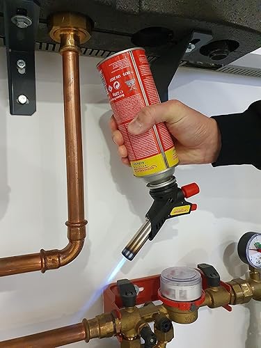 ROTHENBERGER Industrial Gas Brenner RS 220 | Über-Kopf-Arbeiten | 360° Drehung | inkl. 2 x RoButan Gaskartuschen 220 g / 393 1000003307 - Cheap-Us