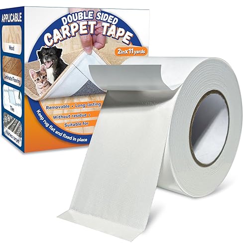Doppelseitiges Teppichklebeband für Fußböden und Teppiche rutschfeste Greifer für Teppichecken und -seiten keine Beschädigung für Fußböden und strapazierfähiges Mehrzweck Teppichklebeband 5cm x10m - Cheap-Us