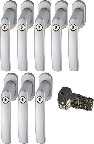 ABUS 442582 FG200 S SB abschließbarer Fenstergriff, silber (-grau) im Set 8 Stück - Cheap-Us