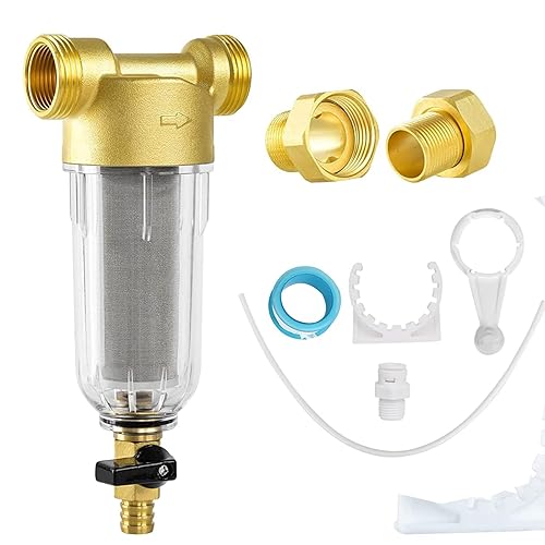 Wasserfilter Filterkombination mit Adapter, Spin-Down-Sediment-Wasserfilter, Wasserhahn Feinfilter, Wiederverwendbare Enthärter Ersatzfilter zur Filtration Trinkwasser, Brunnenwasserschlauch Vorfilter - Cheap-Us