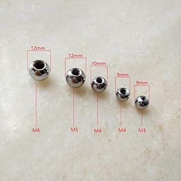 DShanLa 10pieces / Lot M3 / M4 / M5 / M6 Chrom Frauen Ball Nuts hängender Kopf Brett Kugelmutter Finne Hardbeleuchtungszubehör DShanLa (Color : Chrome, Size : 12mm with M5) - Cheap-Us