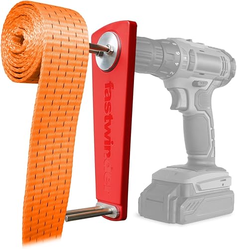 DYNELLO® fastwinder, Spanngurtaufroller für Akkuschrauber, Spanngurtwickler, Zurrgurtaufroller für Spanngurte - Cheap-Us
