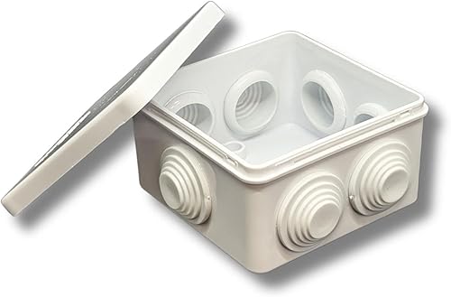 Lumonic Verteilerdose weiß 200x200x80mm mit 12 Öffnungen I Abzweigdose Aufputz - IP65 I Verbindungsdose, Klemmdose, Abzweigkasten für Innen & Außen - Cheap-Us