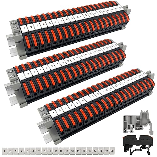 60 Stück Reihenklemmen Hutschiene, Verbindungsklemme, 0,08-4 mm² PCT-211 Durchgangsklemme Hutschiene, Klemmleiste Kit, Lüsterklemmen Steckbar, Klemmen Elektro für Schnelle und Sichere Verdrahtung - Cheap-Us