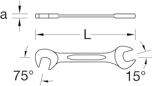 GEDORE Doppelmaulschlüssel 4,5 mm, Präzisions-Stahlwerkzeug, Robust, Made in Germany, Profi-Handwerkzeug für Industrie & Handwerk - Cheap-Us