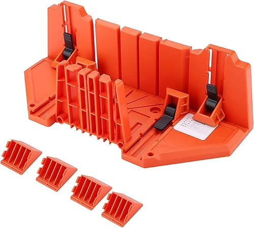 Walfront Gehrungslade 14-Zoll Säge Klemmbox Holzschneide Handsäge mit Klammer, Kunststoff Schneidlade Gehrungslade, Hardware Werkzeug Säge, Aufbewahrung Gehrungsbox - Cheap-Us