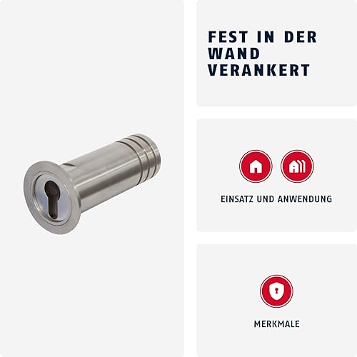 ABUS KeyGarage 729 - Schlüsseltresor für in der Wand - rostfreies Edelstahlrohr zur Aufbewahrung von Schlüsseln - Schlüsselbox mit Abdeckung - Silber - Cheap-Us