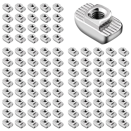 GETLITOOL 100PCS Nutensteine Nut 8 M4, Hammermutter Nutmuttern Kohlenstoffstahl T Nut Muttern M4 Gwinde Hammerkopf Befestigungsmutter für Aluminiumprofil Extrusionsschlitz Standard-30-Serie - Cheap-Us
