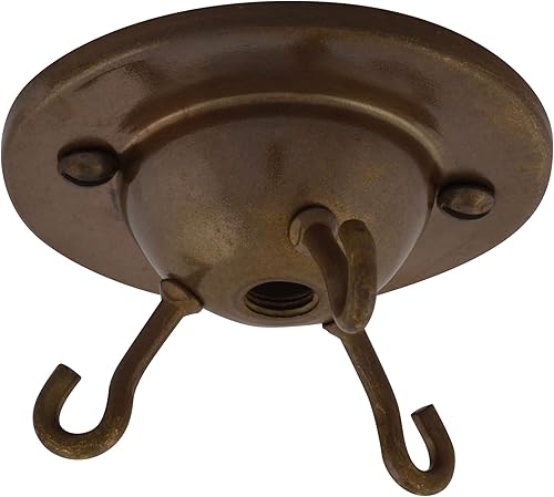 ElekTek Deckenrosette mit 3 Haken Deckenhängeleuchten, Hängeleuchten und Deckenbaldachins und Kronleuchter - Traditionelle Metallausführungen Messing Antik - Cheap-Us