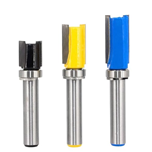 Saipor 3 Stück Bündigfräser with 8mm Schaft Nutfräsen Holz Fräser Router Bit Oberfräser Flush Trim Router Bit Kopierfräser Holzbearbeitung Fräswerkzeuge für Trimm Carving Tool - Cheap-Us