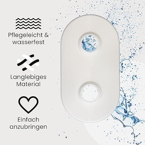 Doppel Heizungsrohr Rosette (15-22mm) (6 Stk) zur Abdeckung von Heizungsrohren am Boden - Doppelrosette für Heizkörper - Doppelt Heizkörperrosetten für Heizung - Rosetten für Heizkörperrohre - Cheap-Us