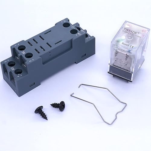 Taiss/Relais DC 12V 8 Pins 10A LED Spule Leistungsrelais mit hochwertiger Basis DPDT 2NO 2NC mit DIN Schiene YJ2N-LY DC 12V - Cheap-Us