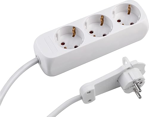 Meister Steckdosenleiste 3-fach - Extraflacher Stecker - 1,4 m Kabel - weiß - IP20 Innenbereich / Mehrfachsteckdose / Steckerleiste mit Flachstecker / 7430170 - Cheap-Us