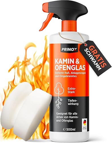 Kaminscheibenreiniger 500ml extra stark - Kaminglasreiniger gegen hartnäckigen Ruß an Ofenscheiben - Kaminreiniger zum Reinigen verrußter Kaminscheiben & Ofenglas - Cheap-Us