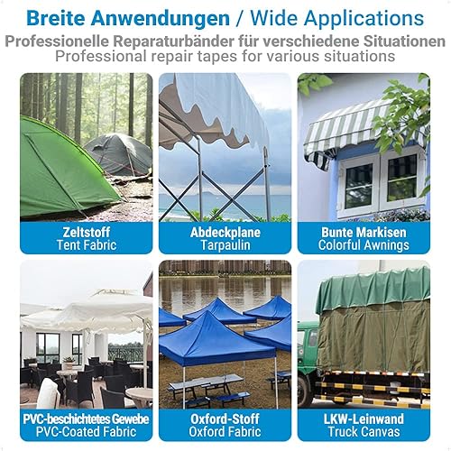 ecooe Zelt Klebeband 3M x 8CM Zelt Klebebänder Reparaturband Transparent wasserdichte Professionell geeignet für PVC-beschichtetes Zelt markisen Pavillon Flicken - Cheap-Us