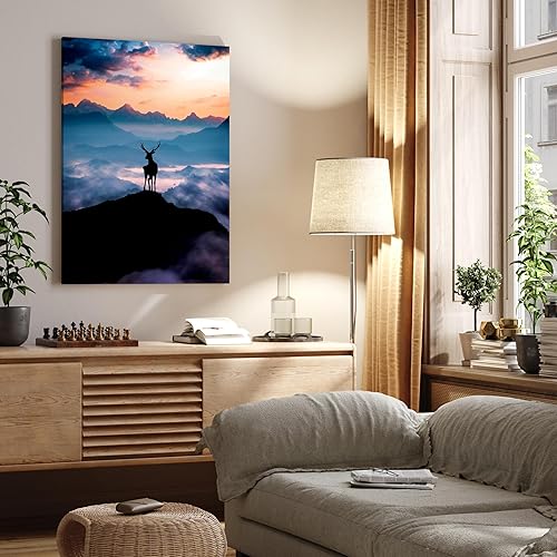 wandmotiv24 Leinwandbild Wolf, Polarlicht, Hochformat M0793 - Cheap-Us