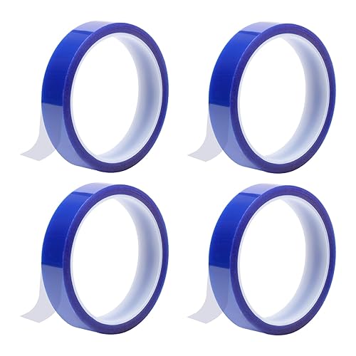 DAWRIS 4 Rollen 20 mm X 33 m Hitzebeständiges Klebeband, Blaues Wärmeband Wärmeübertragungs Band Elektriker Klebeband Heat It Klebeband Hitzebeständig Thermo Klebeband - Cheap-Us