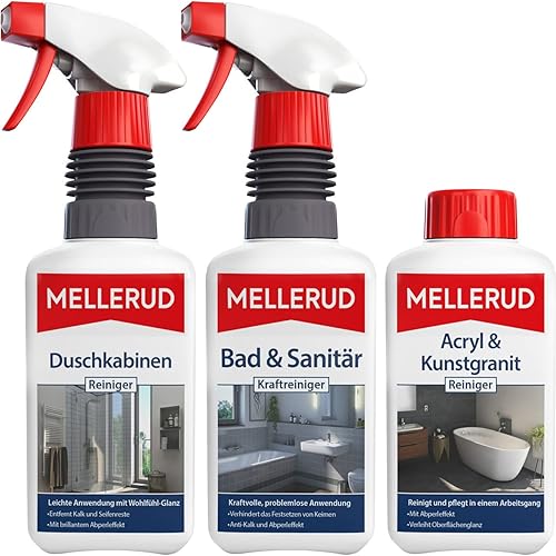 MELLERUD Dusche Reinigungsset | Kraftvolle Reinigung, Glanz & Langzeitschutz | Set mit 3 Produkten - Cheap-Us