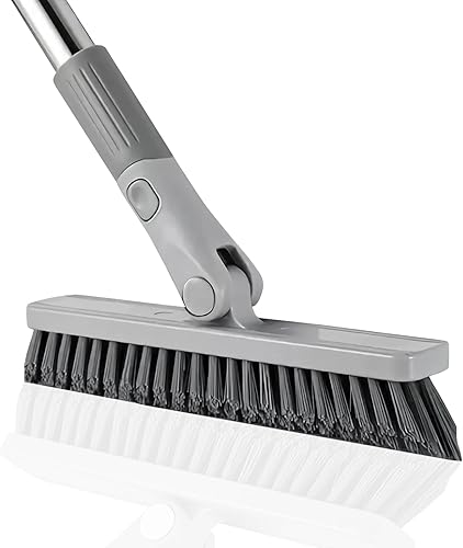 Fugenbürste mit langem Griff, Scheuerbürste mit steifen Borsten zur Reinigung für Fugen und Fliesen, Duschschrubber für die Reinigung von Terrasse, Badezimmer, Decks, Küche, Wand, Wanne, Fliesen - Cheap-Us