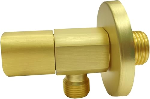 Wasserdurchlass, 1/2 - 3/8 Zoll, Eckventil aus Keramik, Winkelventil, ideal für Badezimmer, Hallen, Bars oder Restaurants (Gold) - Cheap-Us