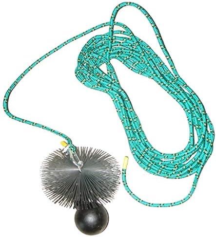 rg-vertrieb Kaminbesen Schornsteinbesen Kehrbesen Zugbesen Rußbesen aus Federstahl + Zugseil PP-Seil + Zuggewicht 3,2kg Set Größe wählbar (Besen 27,5cm, Zugseil 15m) - Cheap-Us