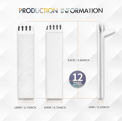 SHFYFHS 12 Paar(24 Streifen) Bilder Montage Strips, Selbstklebend Poster Strips, Powerstrips, Bilder Montagestreifen Klebeband, Montage-Streifen, Für Poster, Rahmen, Spiegel, 93x19mm (Weiß). - Cheap-Us