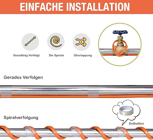 Plutohiker frostschutz heizkabel 6M, Selbstregulierendes temperatur heizkabel für Metall-/Kunststoff wasserleitung,pflanzen,palmen,hausrohren, Dachrinnen, Weidetrögen - Cheap-Us