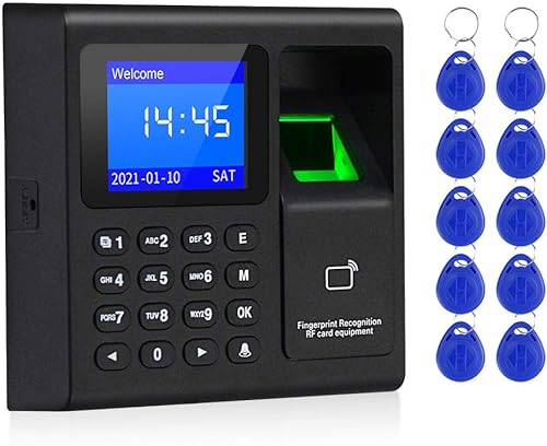 FTSTech 1,8-Zoll-TFT-Fingerabdruck-Zugangskontrollsystem RFID-Karte Passwort Tastaturunterstützung 1000 Benutzer USB-Zeiterfassungsgerät +10 Schlüsselanhänger-Karte - Cheap-Us