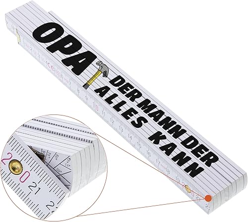 Creative engraving folding rule 2 meters, funny meter rod motif 10, grandpa, the man who can do everything, for craftsmen for Father's Day, wooden link scale - Cheap-Us