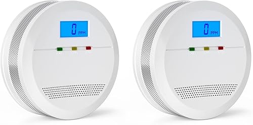 CO Melder EN 50291 Zertifiziert Kohlenmonoxid Melder, Kohlenmonoxid Warnmelder mit LCD Anzeige, CO Warnmelder mit Akkurater Sensor, Lauter 85 Db Alarm, Prüftaste, Batteriebetrieb, 2 Stück - Cheap-Us