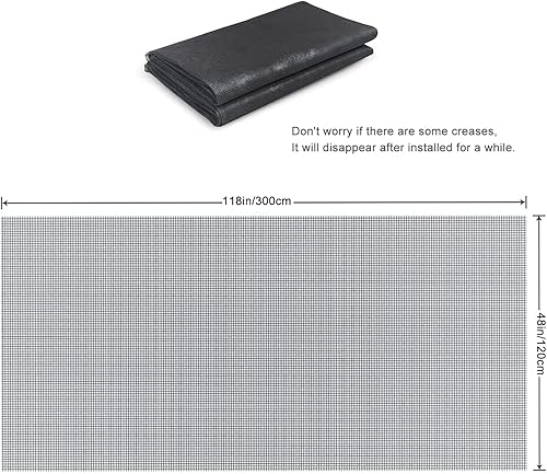 ACEBON Fliegengitter Meterware, Fiberglas-Fliegengitter Gewebe, 300 X 120 cm, Schneidbar Fliegennetz Meterware,Insektenschutz für Balkontür Wohnzimmer Dachfenster Bodentiefe Fenster - Cheap-Us