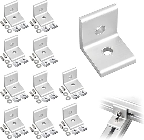 10 Stück Aluprofil Befestigungsmaterial Set, 30 x 30 Eckverbinder, Aluminium profil Eckverbinder Winkelverbinder, für Befestigung von Aluminiumprofilen (Aluminium) (30 x 30 x 27 mm) - Cheap-Us