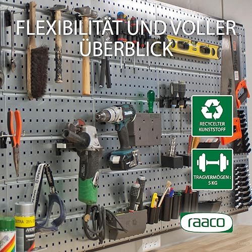 raaco Zangenhalter Clip 5-17 für Lochwand & Werkzeugwanden, 17 mm Länge, Spezialhalterung für Zangen, Robuste Werkzeughalter aus Stahl & Polyacetal, Set von 3, Lochwand Zubehör, Lochwand Haken - Cheap-Us