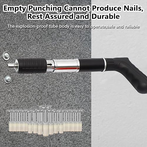 Manuelle Mini Nagelpistole aus Stahl,5 Gänge Einstellbar Bolzenschussgerät Wandnagelpistolen mit 100 Runden Nägeln, Stahlnagelpistole Betonnagelpistole für Deckenwandanker, Drahtschlitzgerät,Hauswand - Cheap-Us