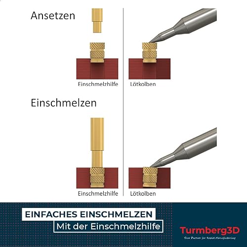 Turmberg3D - 5x Lötkolben Einschmelzhilfe für Gewindeeinsätze/Einschmelzmuttern (M2/M2.5/M3/M4/M5) kompatibel mit 900M, T18, … - Cheap-Us