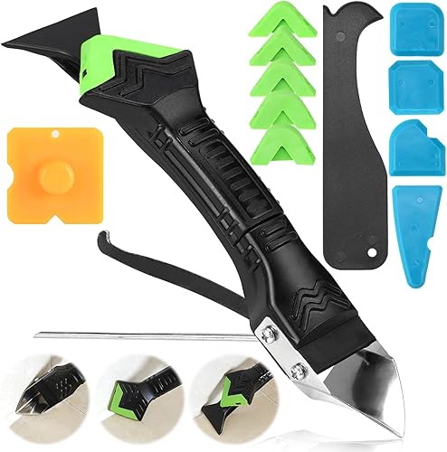 LPZMPZ Silikonentferner Werkzeug Set, Silikon Abzieher Silikonfugenentferner 5 in 1 Fugenkratzer mit Fugenglätter, Silikonschaber und Fugenmesser für Küche Bad Boden Spüle Fenster Abdichtung - Cheap-Us