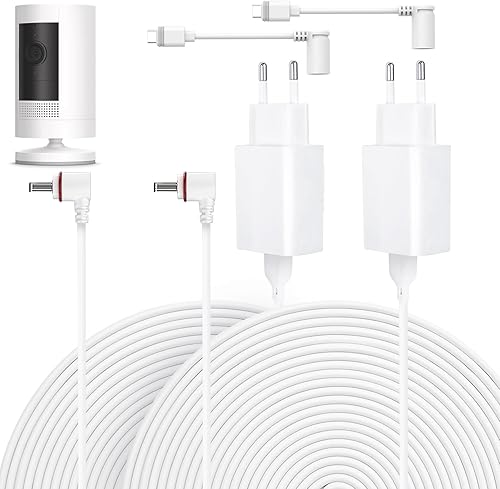 2er-Pack 7 m langes Netzkabel und Adapter, kompatibel mit Ring Spotlight Cam Plus/Pro und Stick Up Cam. Akku, Ladekabel für Ring, wetterfester Netzstecker und Micro-USB-Ladekabel - Cheap-Us