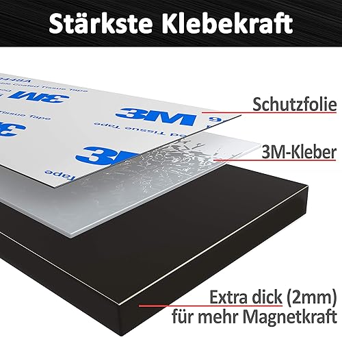 REORDA® Magnetband selbstklebend stark - Magnetstreifen selbstklebend mit starkem 3M Kleber - Magnetklebeband mit optimierter Magnetkraft - Magnet Klebeband - Cheap-Us