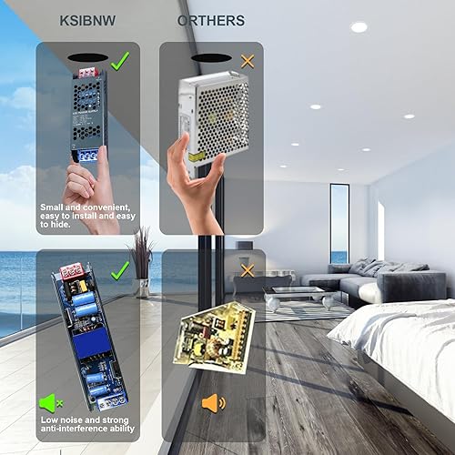 KSIBNW 12V LED Trafo 100W, 230V auf 12V Transformator 12V 8,3A LED Extra Dünn Treiber Netzteil Adapter LED Schalt Niedervolttrafo, AC 230Volt to DC 12Volt 8,3A 100W Konstantspannungs Netzteil - Cheap-Us