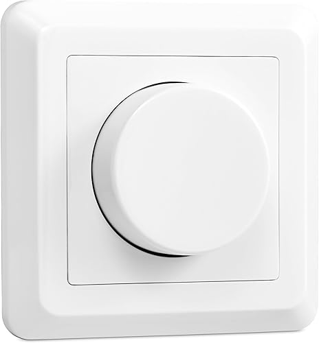 greenandco® gc-200 Unterputz LED und Halogen Dimmer 1-200 Watt, auch für herkömmliche Leuchtmittel und für Wechselschaltungen geeignet, weiß - Cheap-Us