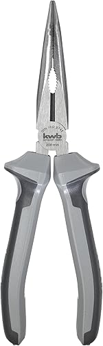 kwb Profi Flachrund-Zange / Flach-Zange 200 mm 382620 nach DIN ISO 5745 45° gebogene Form, Schneidkanten induktiv gehärtet - Cheap-Us