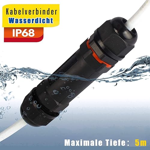 Kabelverbinder Wasserdicht IP68 3-Polig für Ø1-13 mm Kabeldurchmesser, 3 Stück Verteilerdose Außen Erdkabel Abzweigdose Garten Kabelmuffe Verbindungsmuffe Verbindungsbox, aus Nylon - Cheap-Us