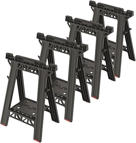 Arbeitsbock Klappbock Unterstellbock mit Werkzeugablage Gerüstbock Sägebock Stützbock mit Schneidrille (2) - Cheap-Us