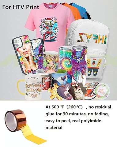 Hoerev Hochtemperaturband Polyimid-Folientransfer-Thermoband 2 Rollen 10mm x 33m Keine Rückstände - Cheap-Us