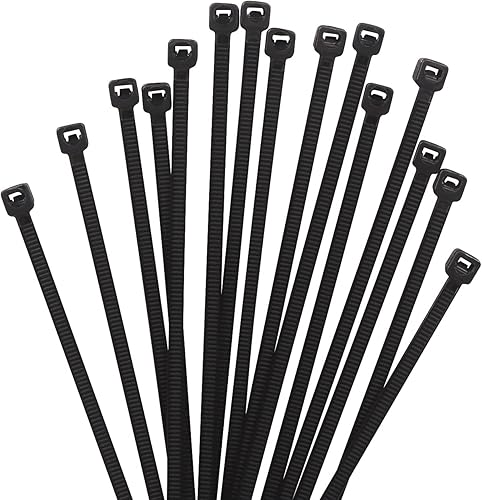 XINGO 1000 Stück Kabelbinder Schwarz, 300mm x 4.8mm, 22,7 kg Zugfestigkeit, UV-beständig, Selbstsichernde Kabelbinder für drinnen und drauße - Cheap-Us