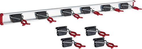 Bruns Gerätehalter Schiene 100 cm + 10 Halter für Garten Geräte Werkstatt Besen - Cheap-Us